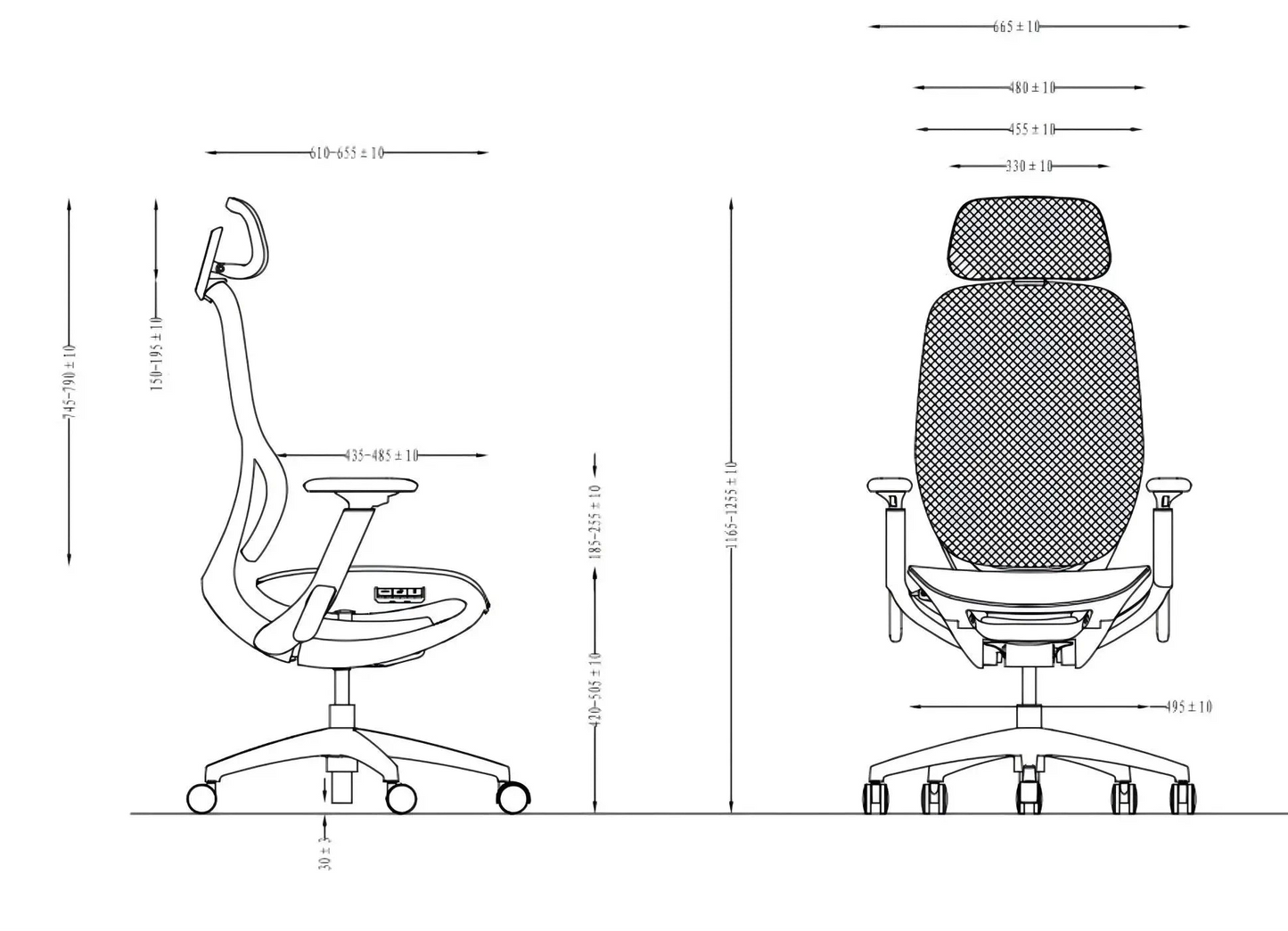 Modern Executive Mesh Office Chair with Floating Back & 2D Headrest