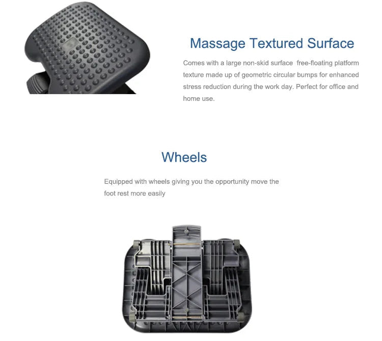 Apex Adjustable HIPS Plastic Massage Footrest Under Desk