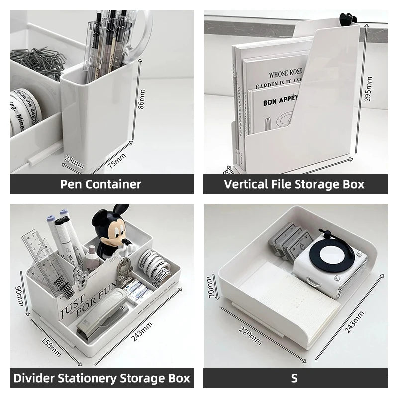 Apex Multifunctional Plastic Desktop Organizer – Stackable Storage Set
