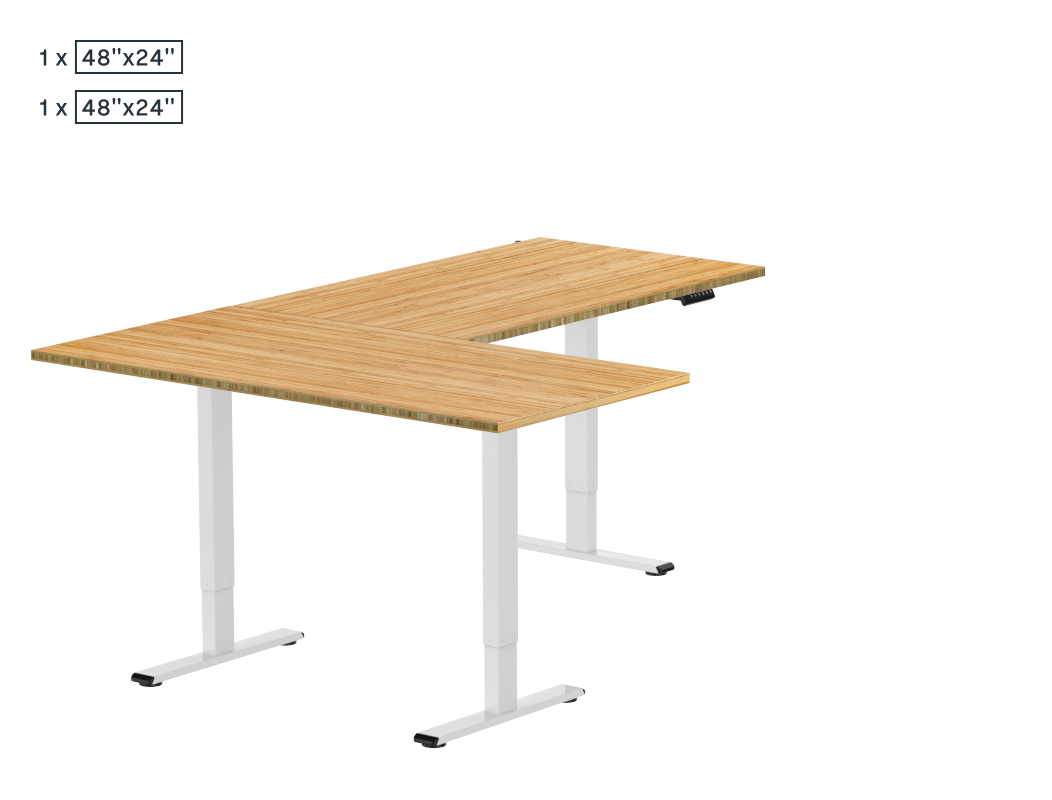 L-Shaped Standing Desk — Bamboo (E2L)