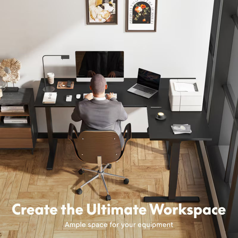 L-Shaped Standing Desk — Chipboard (E2L)