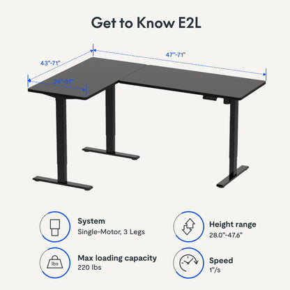L-Shaped Standing Desk — Chipboard (E2L)