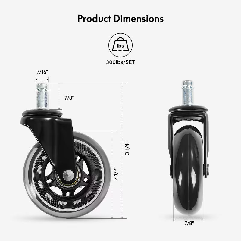 Blade Chair Casters for Hardwood Floors (W4)