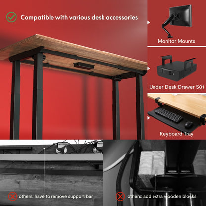 4-leg Standing Desk — Chipboard (E7 Plus)