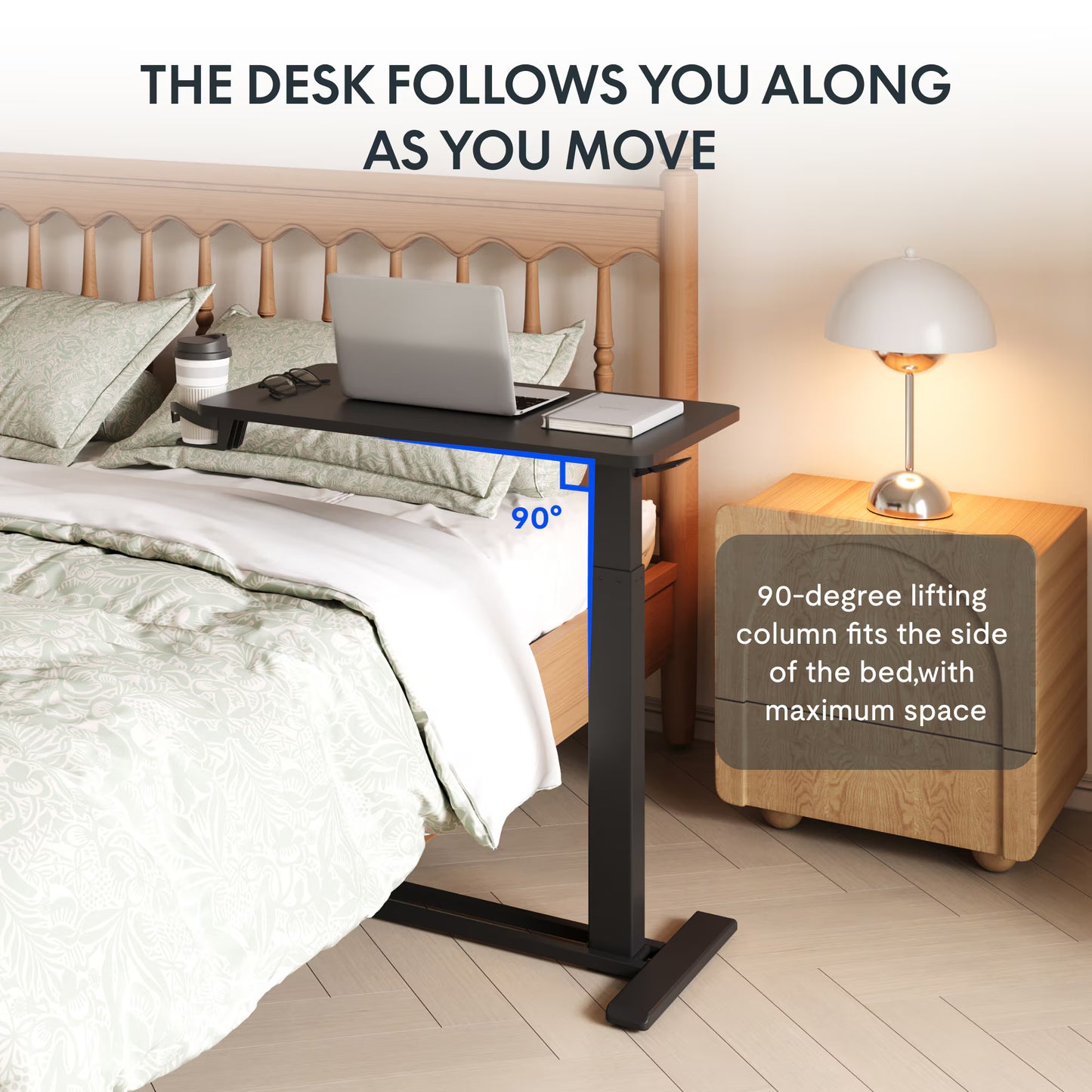 Height Adjustable Side Desk Overbed Table (H5)
