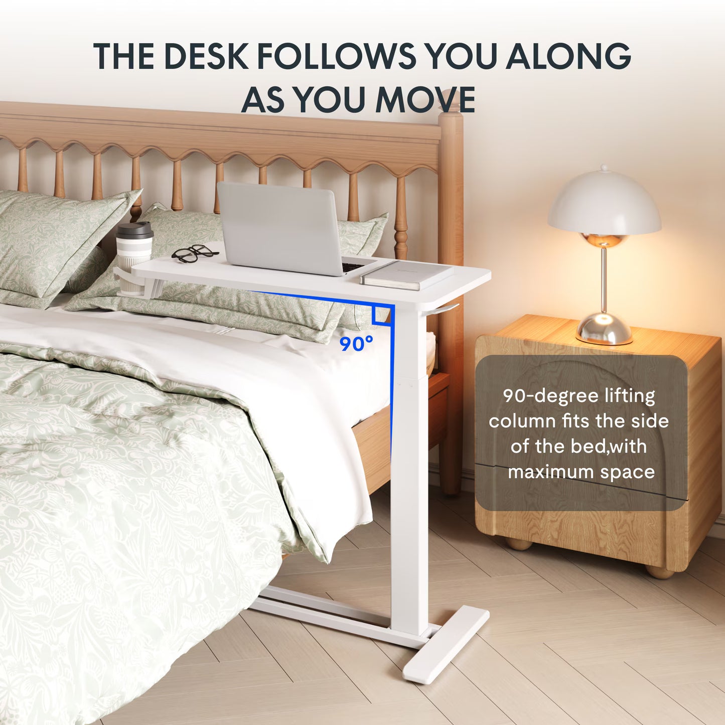 Height Adjustable Side Desk Overbed Table (H5)