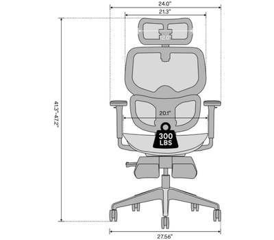Chaise de bureau ergonomique de qualité supérieure (C7) chair diagram 1