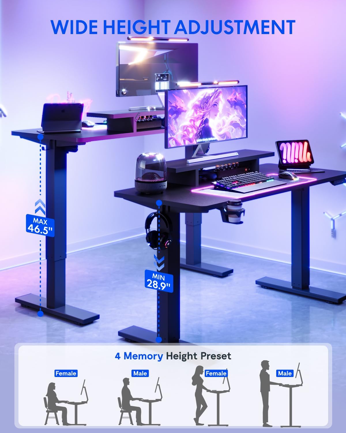 Standing Desk with Monitor Stand — (E2)