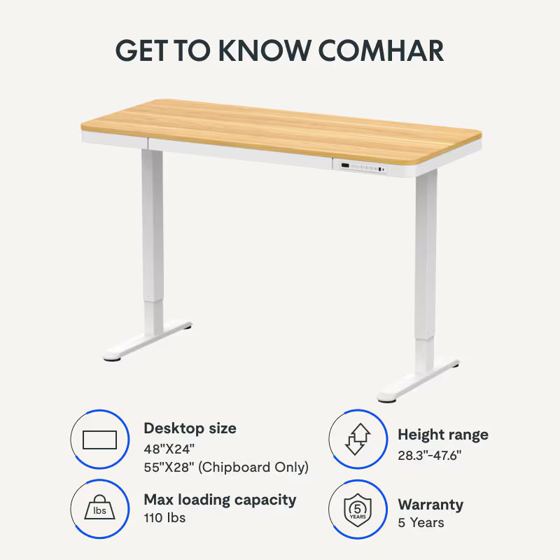 Comhar Standing Desk with Drawers