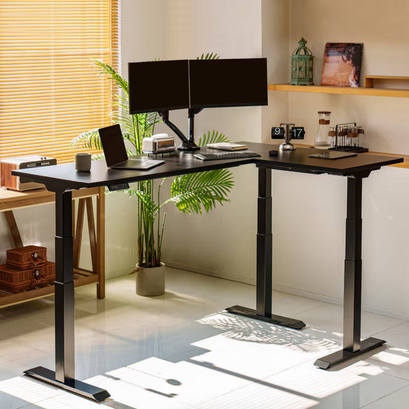 Pro L-Shaped Standing Desk — Chipboard (E7L)
