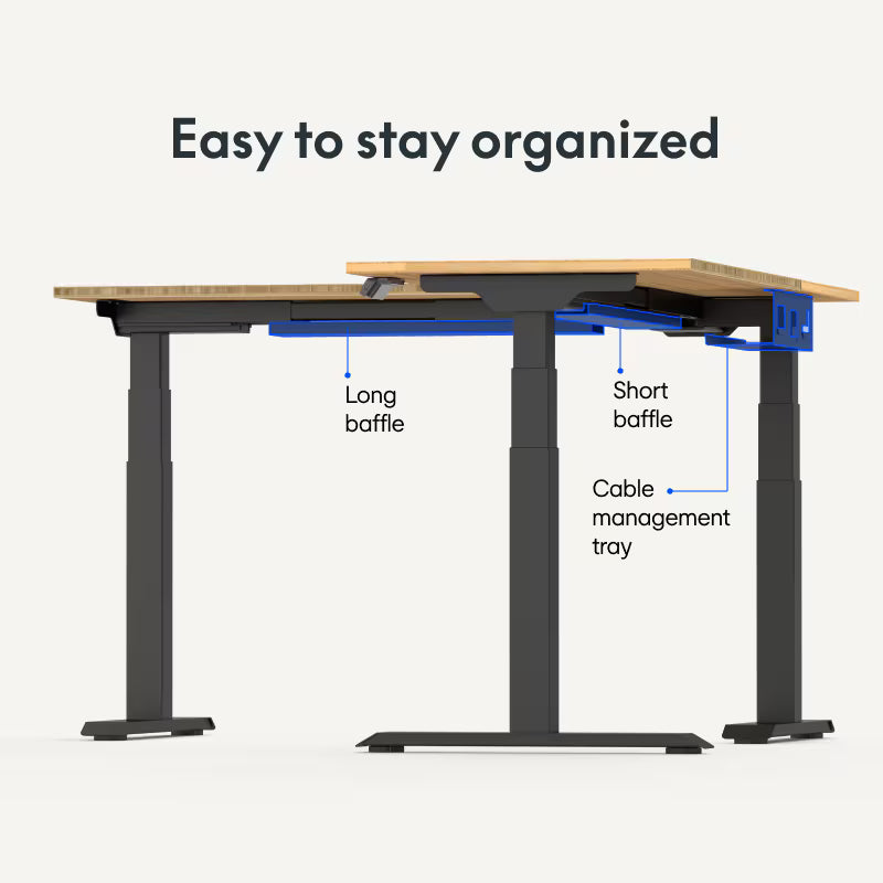 Pro L-Shaped Standing Desk — Chipboard (E7L)