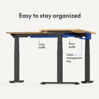 Pro L-Shaped Standing Desk — Chipboard (E7L)