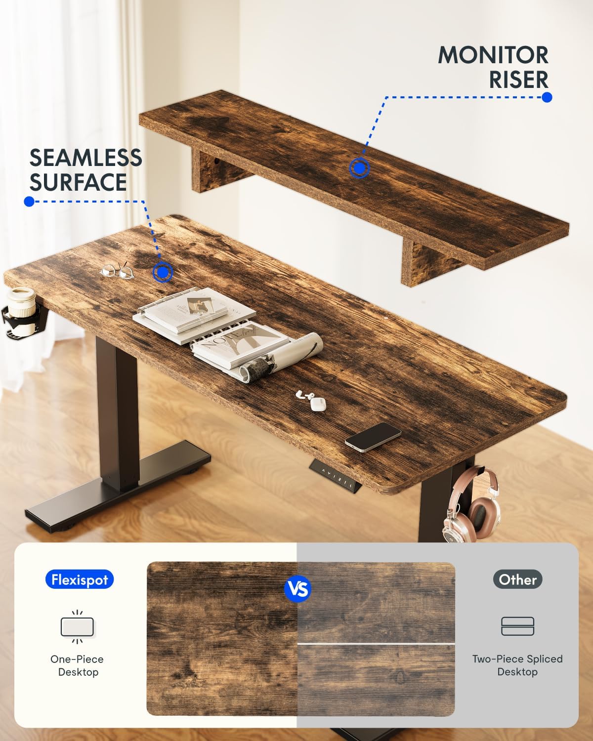 Standing Desk with Monitor Stand — (E2)