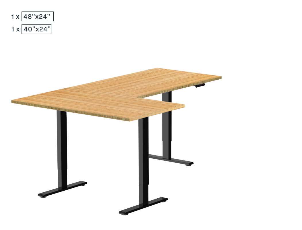 L-Shaped Standing Desk — Bamboo (E2L)