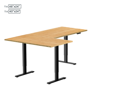L-Shaped Standing Desk — Bamboo (E2L)