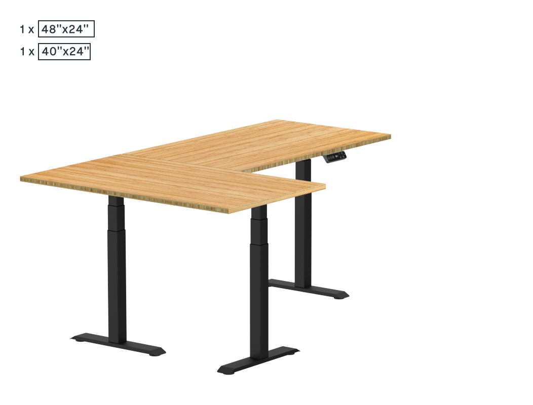 Pro L-Shaped Standing Desk — Bamboo (E7L)