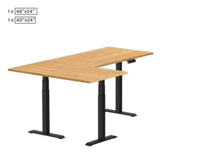 Pro L-Shaped Standing Desk — Bamboo (E7L)
