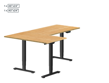 L-Shaped Standing Desk — Bamboo (E7L-Lite)