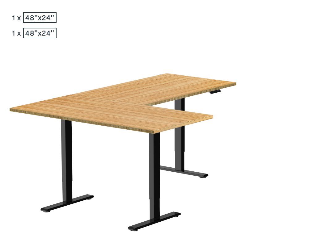 L-Shaped Standing Desk — Bamboo (E2L)