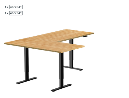 L-Shaped Standing Desk — Bamboo (E2L)