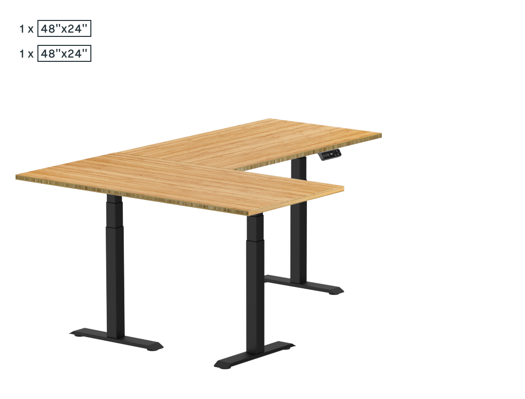 Pro L-Shaped Standing Desk — Bamboo (E7L)