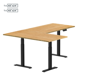 Pro L-Shaped Standing Desk — Bamboo (E7L)