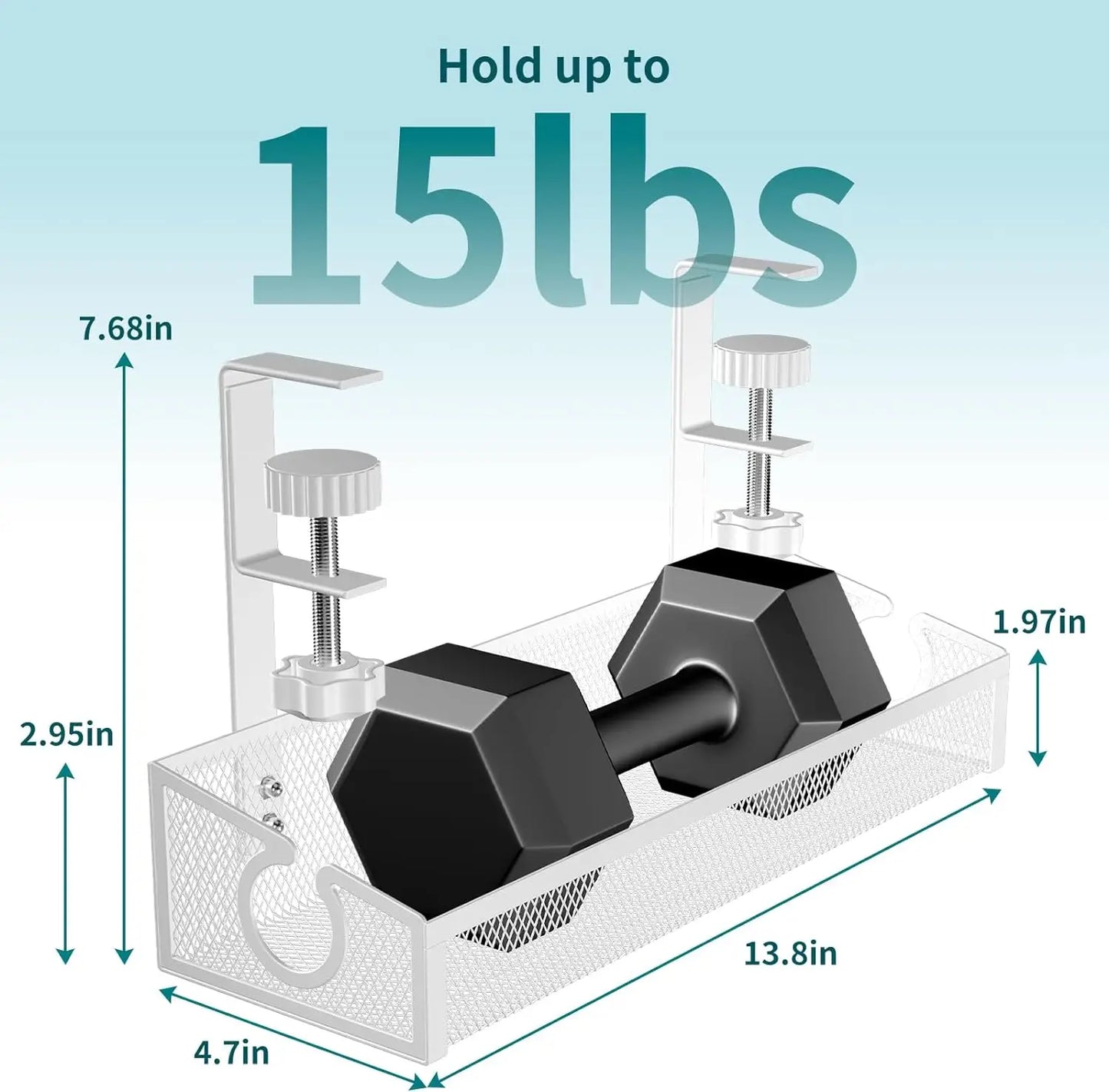 Under Desk Clamp Mount Wire Management Box – No-Drill Cable Organizer