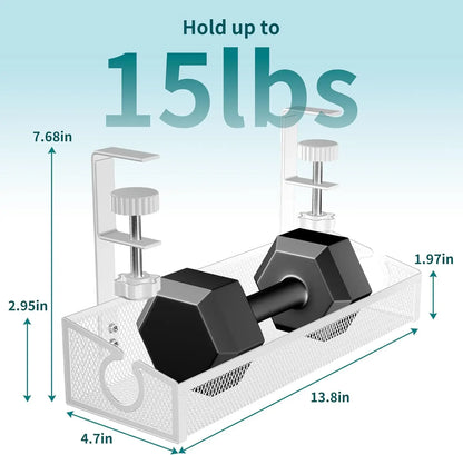 Under Desk Clamp Mount Wire Management Box – No-Drill Cable Organizer