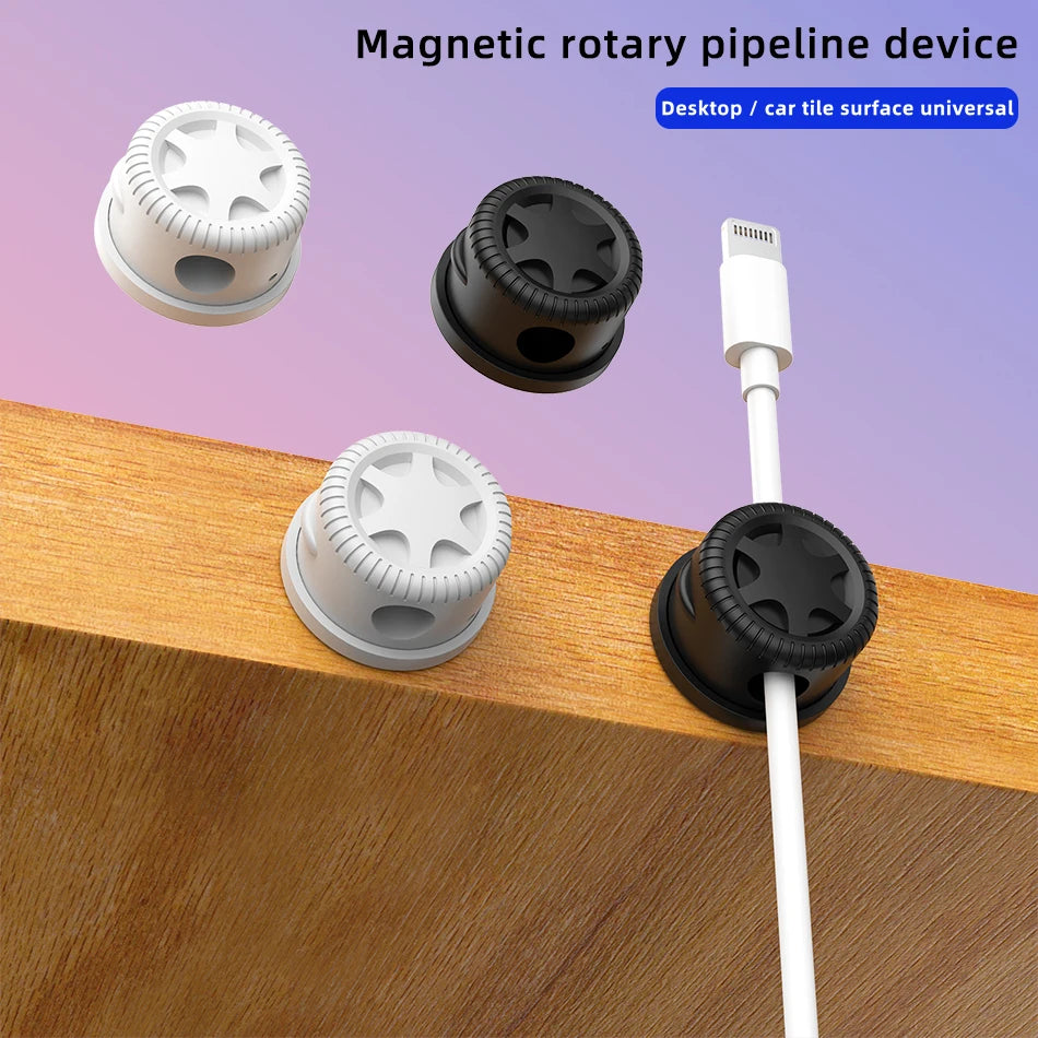 Apex Magnetic Silicone Cable Clips with Adhesive Base – Multi-Purpose Organizer