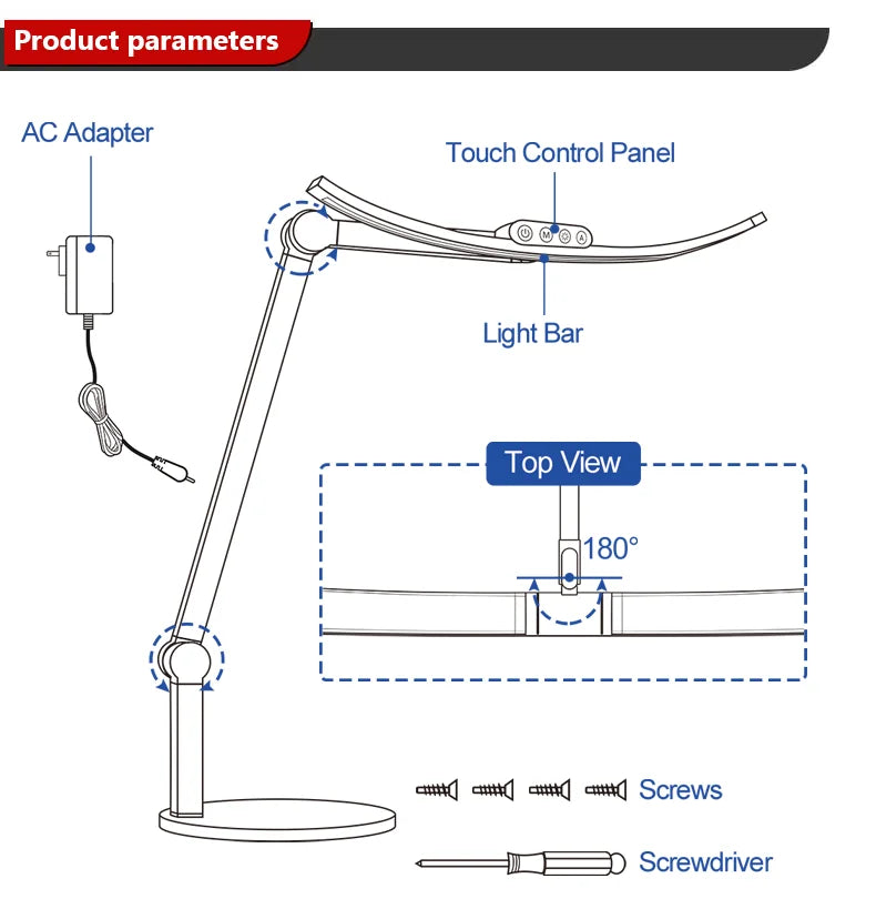 Apex Swing Arm E-Reading Eye-Care LED Desk Lamp