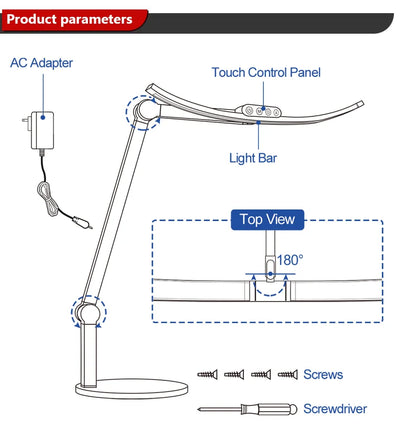 Apex Swing Arm E-Reading Eye-Care LED Desk Lamp