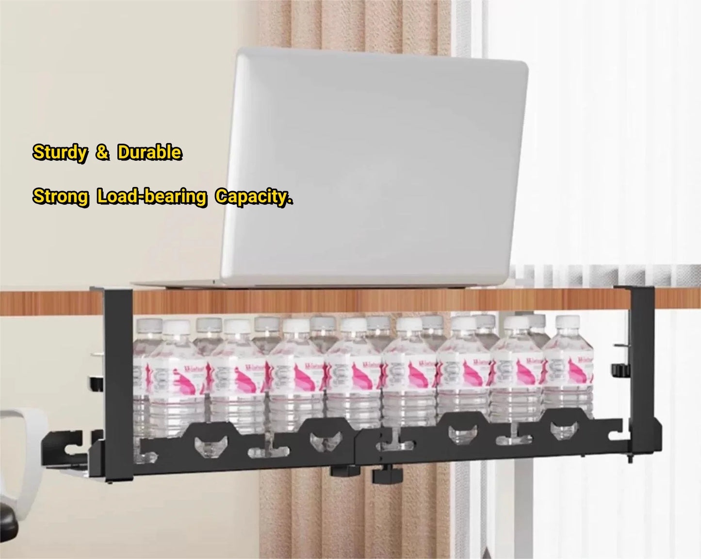 Apex Height Adjustable Under Desk Cable Management Rack – No-Drill Design