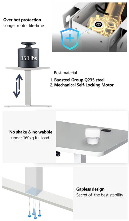 Apex L-Shaped Corner Desk Frame with Dual Motor