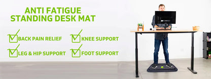 Topographical Anti-Fatigue Standing Desk Mat with Massage Ball