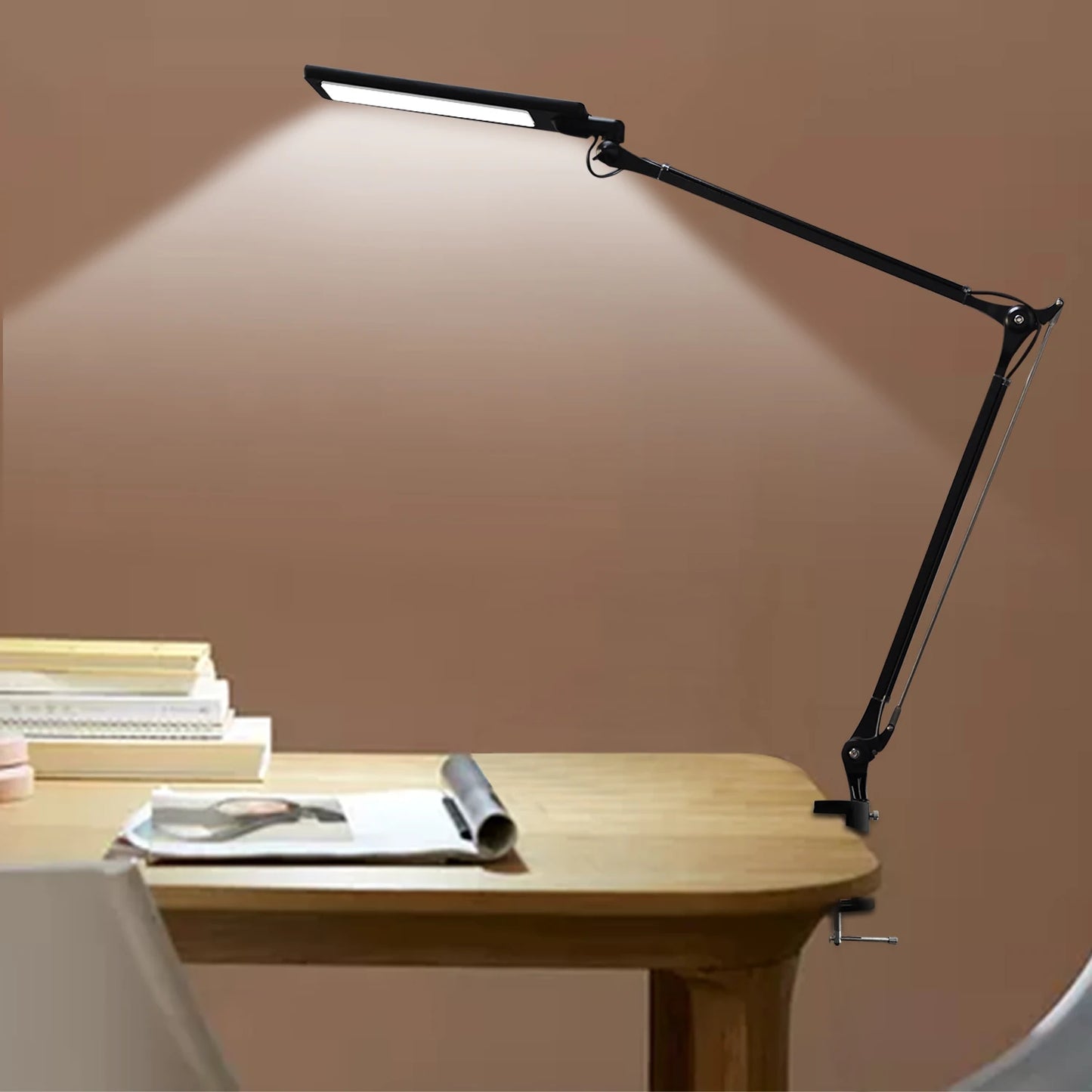 Apex Adjustable Aluminum LED Desk Lamp – Stepless Dimming Task Light