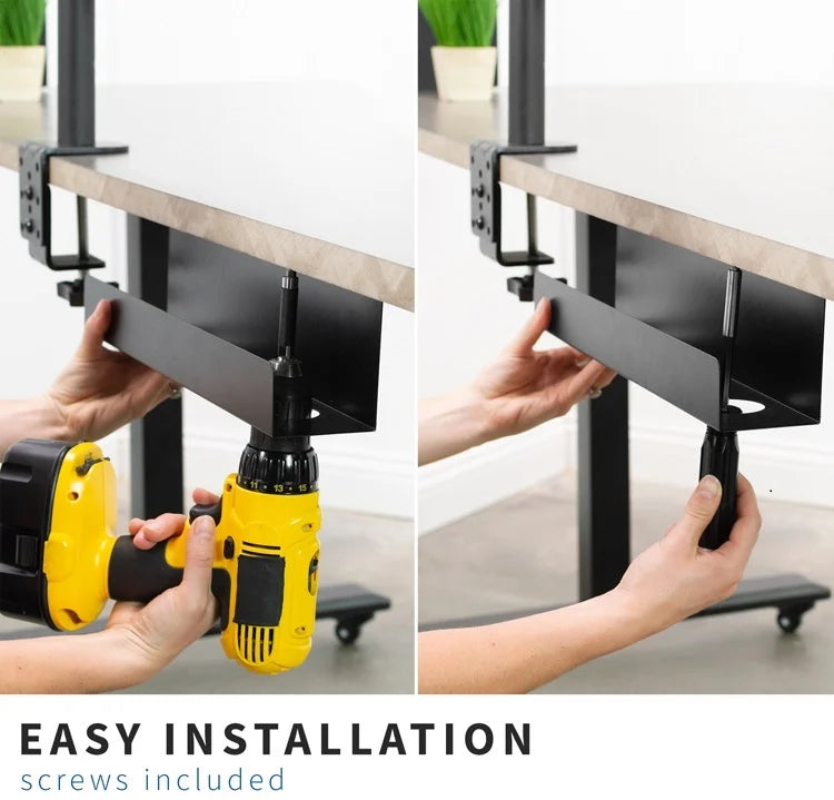 Apex Under Desk Cable Management Tray with Horizontal Cord Raceway