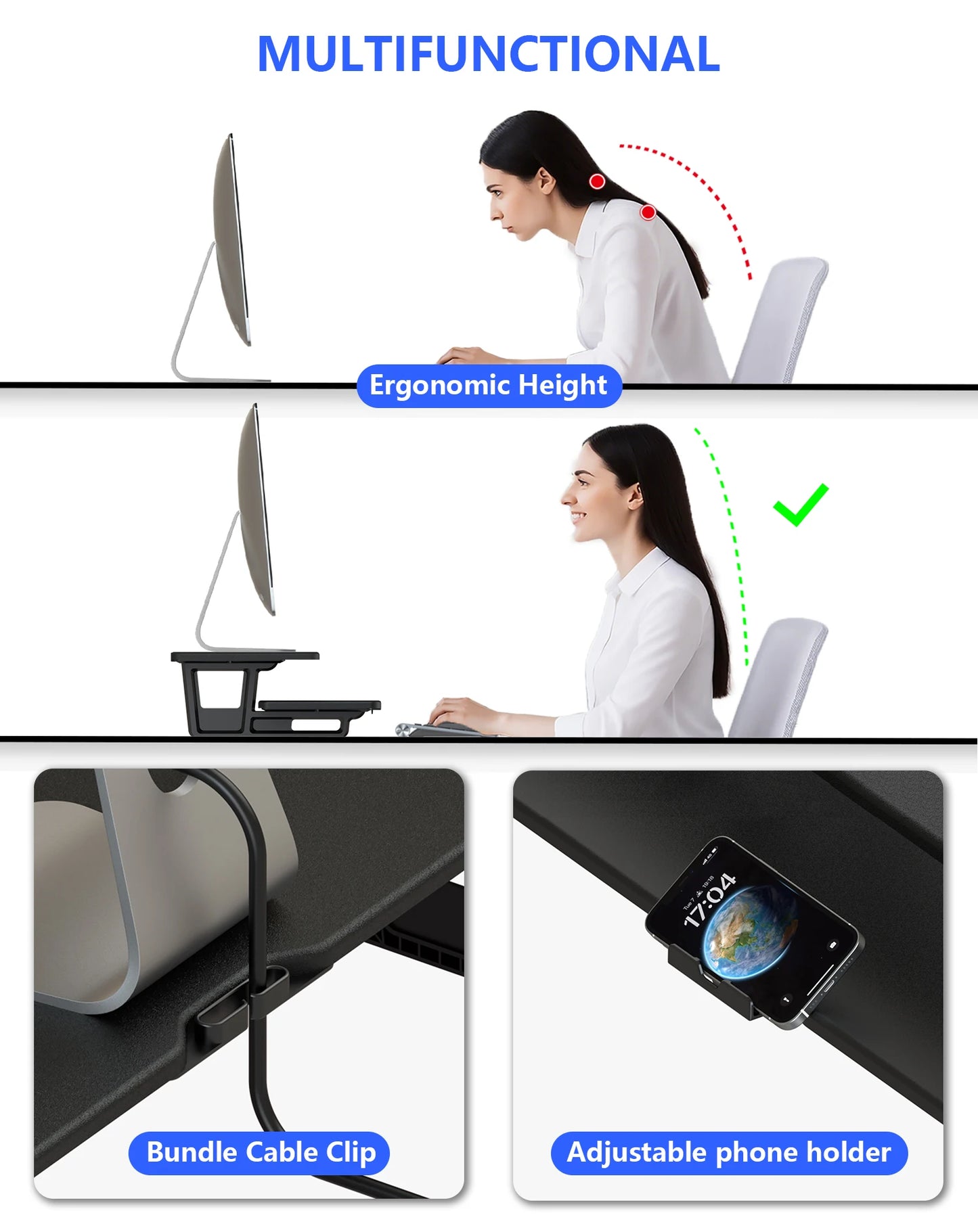 Apex Double-Layer Gaming Monitor Stand with RGB-Ready Design