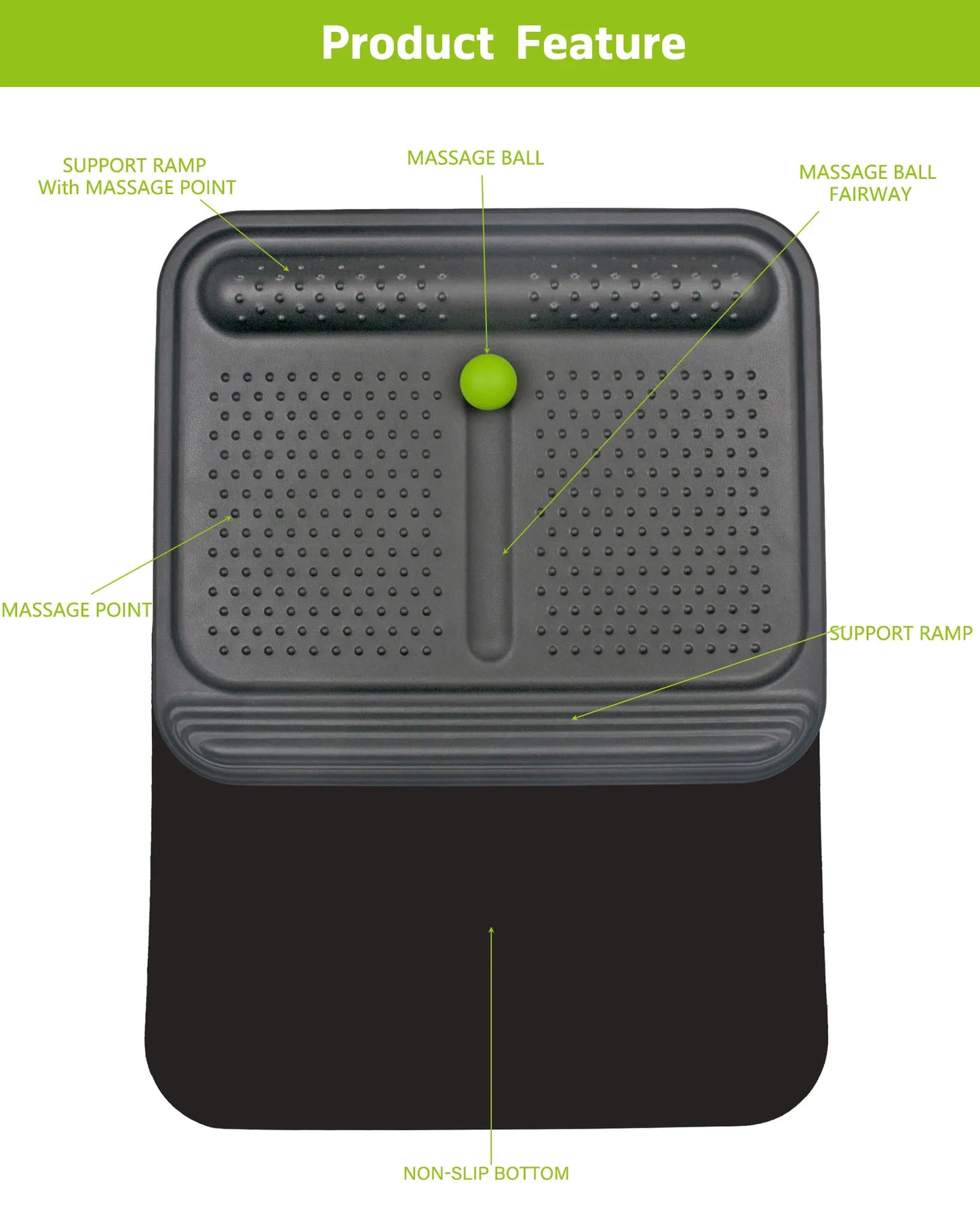 Topographical Anti-Fatigue Standing Desk Mat with Massage Ball