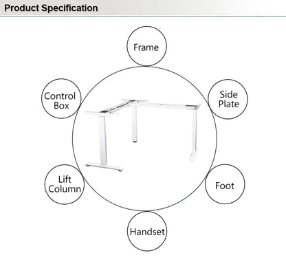 Apex L-Shaped Corner Desk Frame with Dual Motor