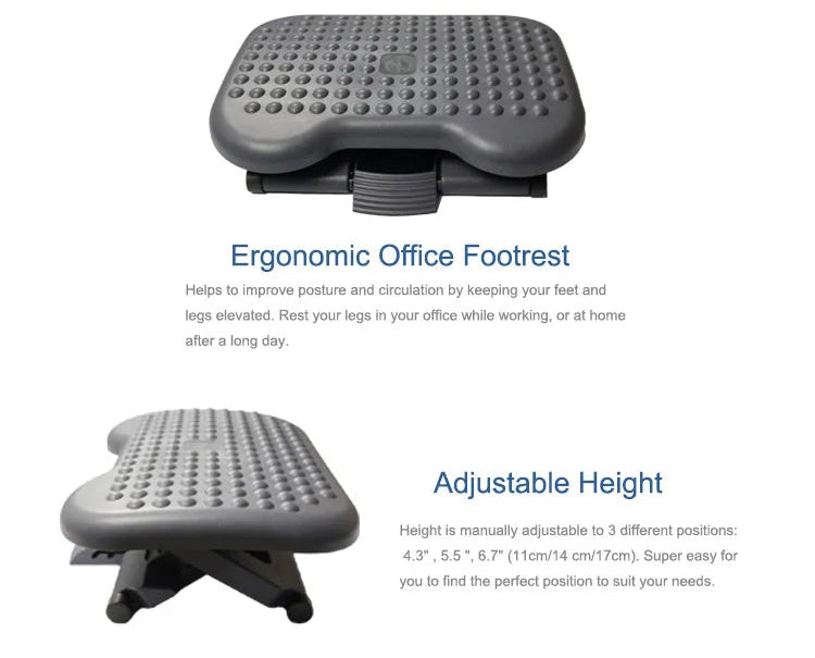 Apex Adjustable HIPS Plastic Massage Footrest Under Desk