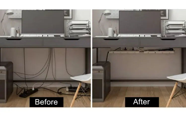 Apex Under Desk Steel Cable Management Tray with Side Rails