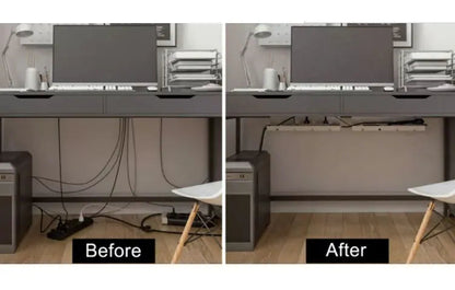 Apex Under Desk Steel Cable Management Tray with Side Rails