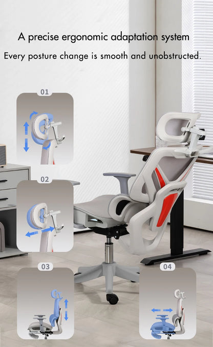 Apex Ergonomic High Back Office Chair with Footrest & Adjustable Headrest