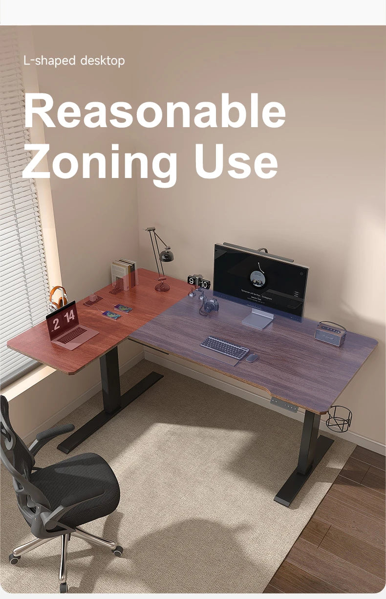 Apex Professional Dual Motor L-Shaped Standing Desk—Spacious Workspace