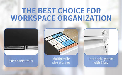 Apex Modern 2-Drawer Lockable Mobile Steel Filing Cabinet