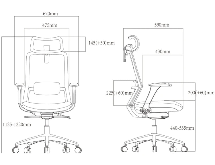 High Back Ergonomic Mesh Office Chair with 4D Armrests