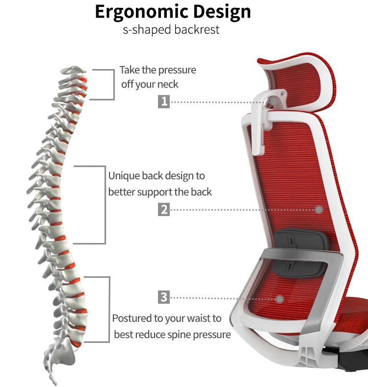 High Back Ergonomic Mesh Office Chair with 4D Armrests