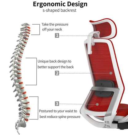 High Back Ergonomic Mesh Office Chair with 4D Armrests