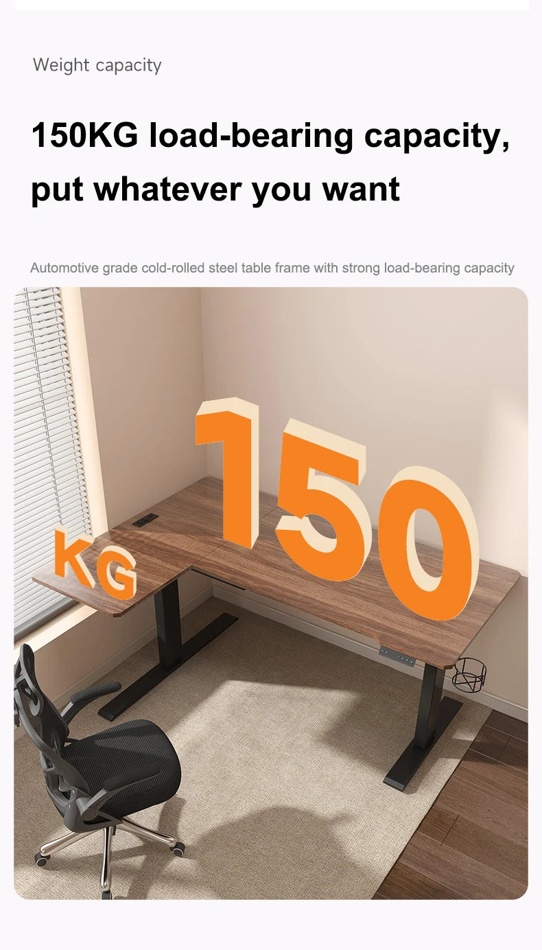 Apex Professional Dual Motor L-Shaped Standing Desk—Spacious Workspace