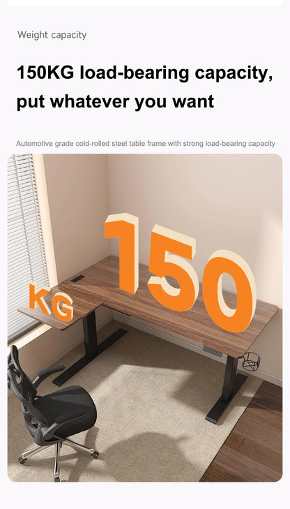 Apex Professional Dual Motor L-Shaped Standing Desk—Spacious Workspace
